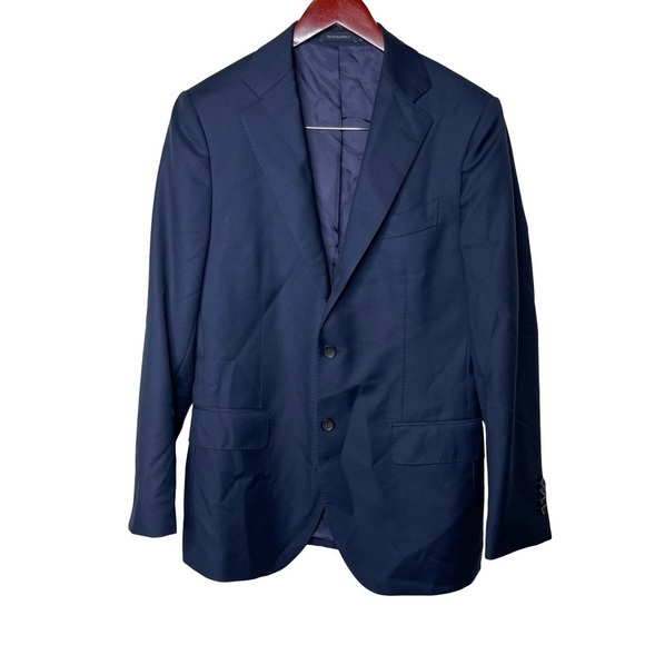 Suitsupply Navy Tailored Fit Lazio single breasted Pure S110's Wool Blazer sz 38 - Picture 2 of 14